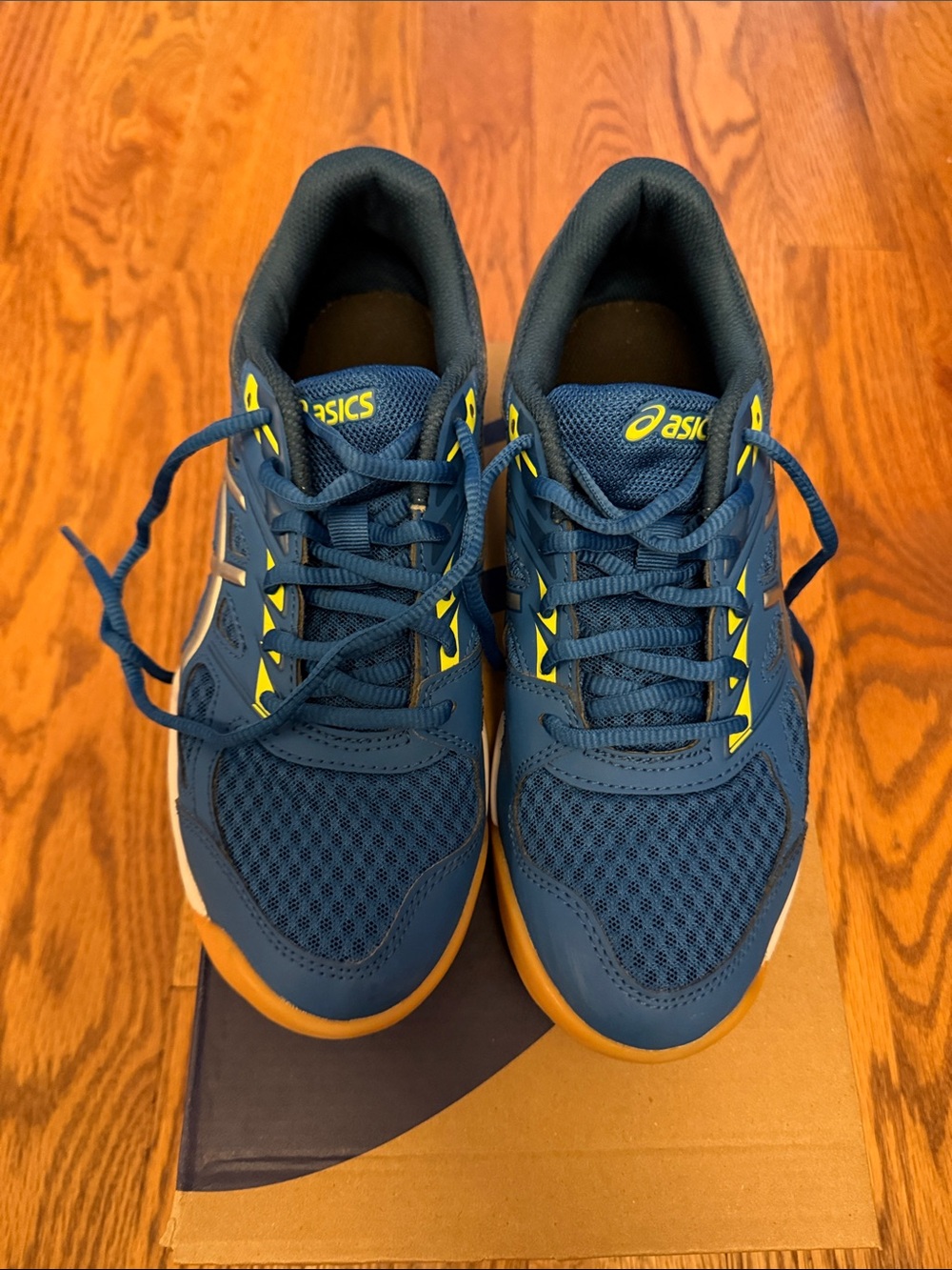 ASICS Kids Navy Blue and Yellow Tennis Sneakers